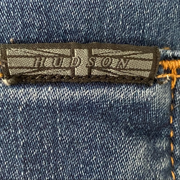 Hudson Natalie Super Skinny, Raw Hem Medium Wash Jeans. Classic 5-Pocket Style - Picture 11 of 16